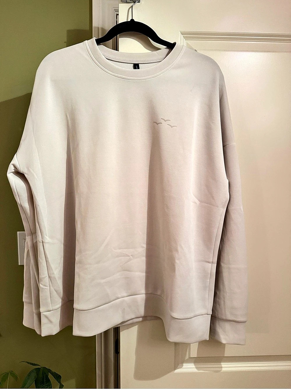 LazyPants Cream Oversized Crewneck Sweatshirt Birds XL
